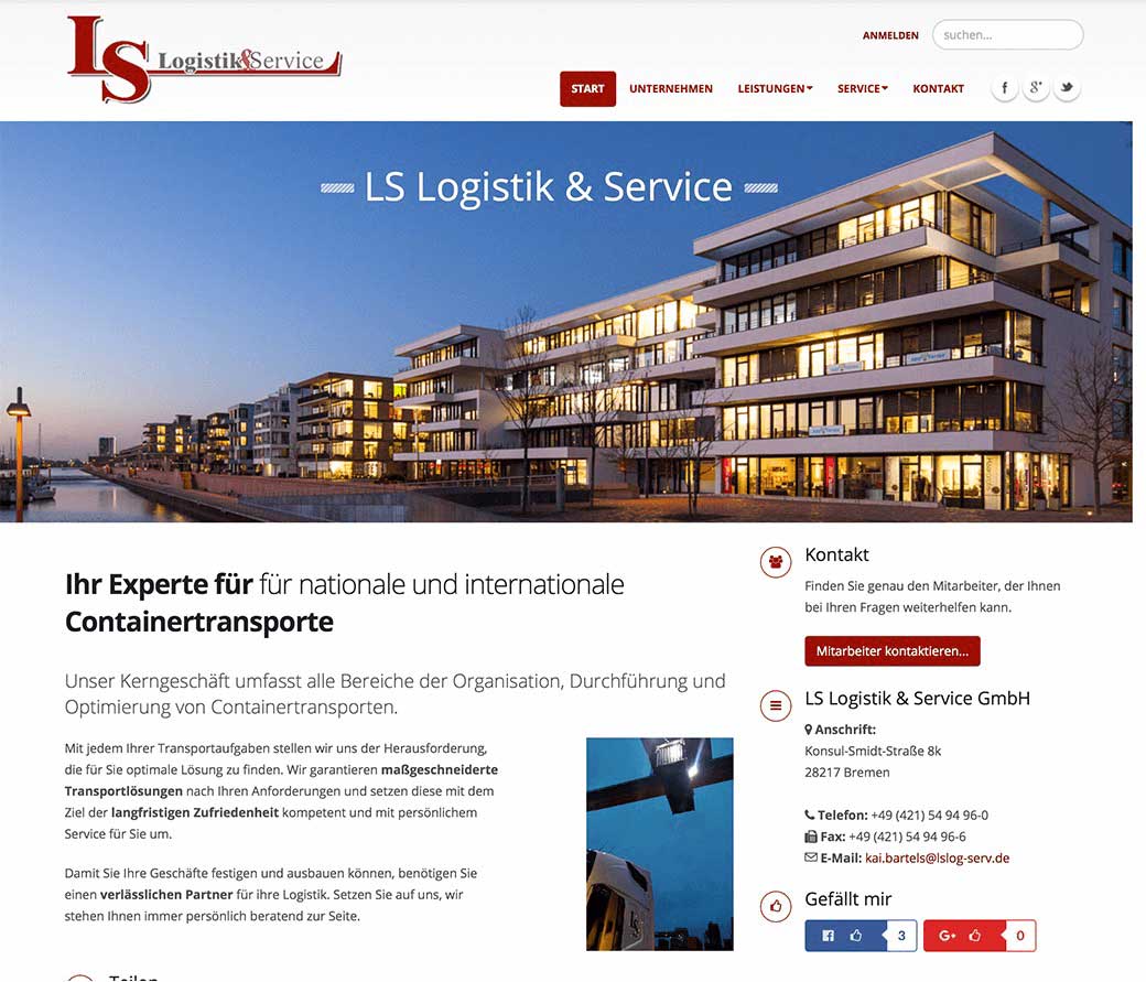 LS Logistik & Service Webseite